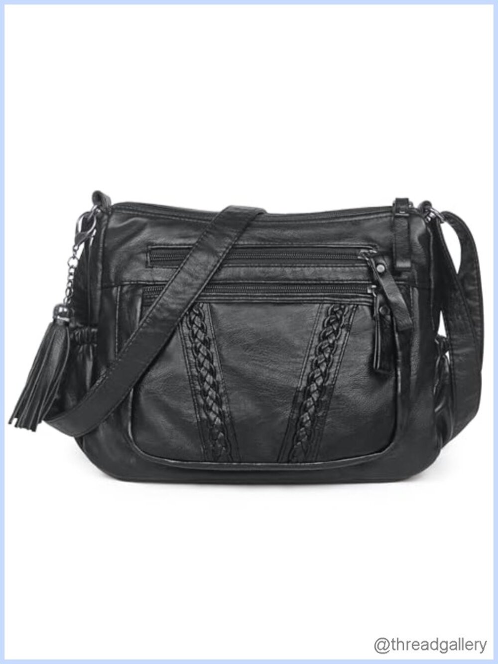 Crossbody Bag Women PU Leather Tassel Shoulder Hobo Purse